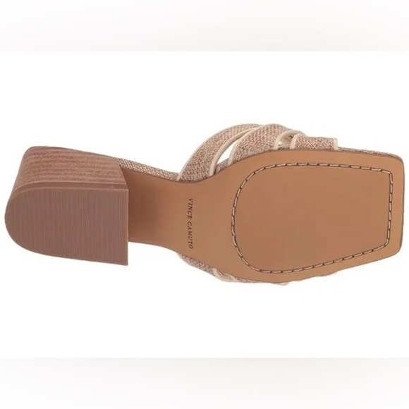 Vince Camuto Knotted Canvas Mules Selarin Sandals slip on block heel NEW - Picture 5 of 10